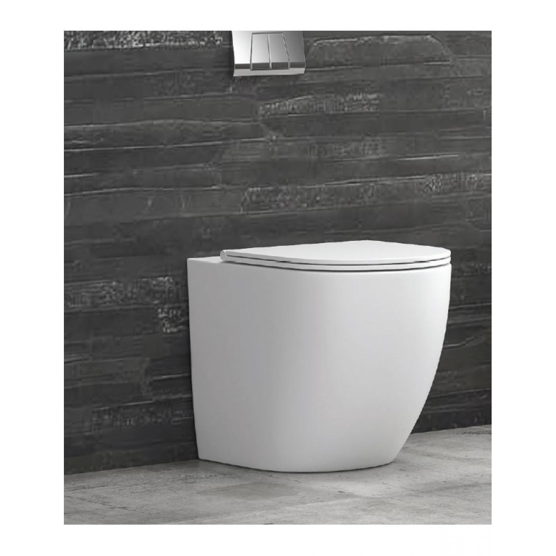 Karag - WC Rimless MILOS 57x36x38 cm à poser avec abattant soft-close - Blanc - WC