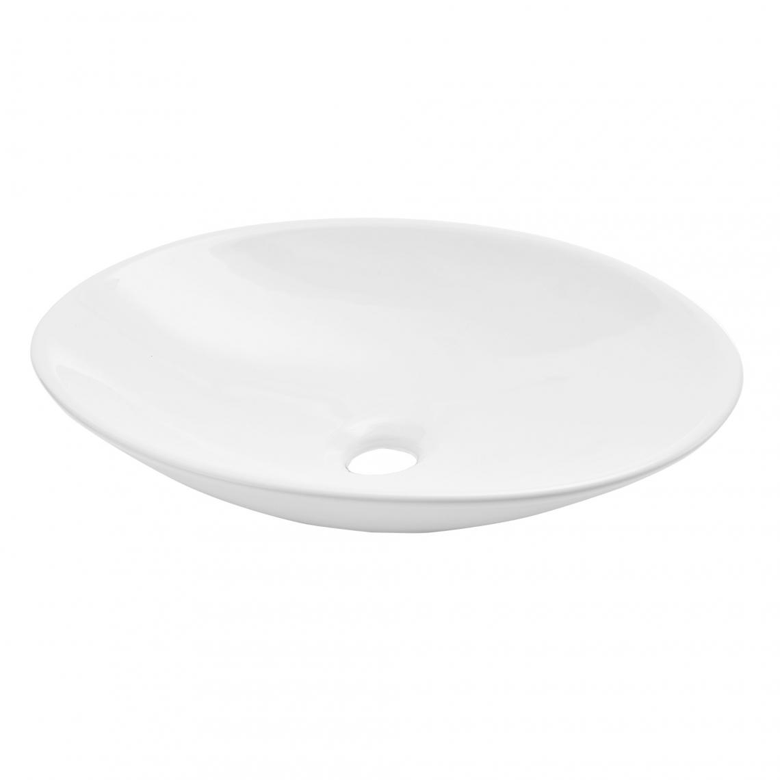 Helloshop26 - Lavabo céramique 50 x 35,5cm rond pour l'installation debout WC blanc 03_0002539 - Vasque