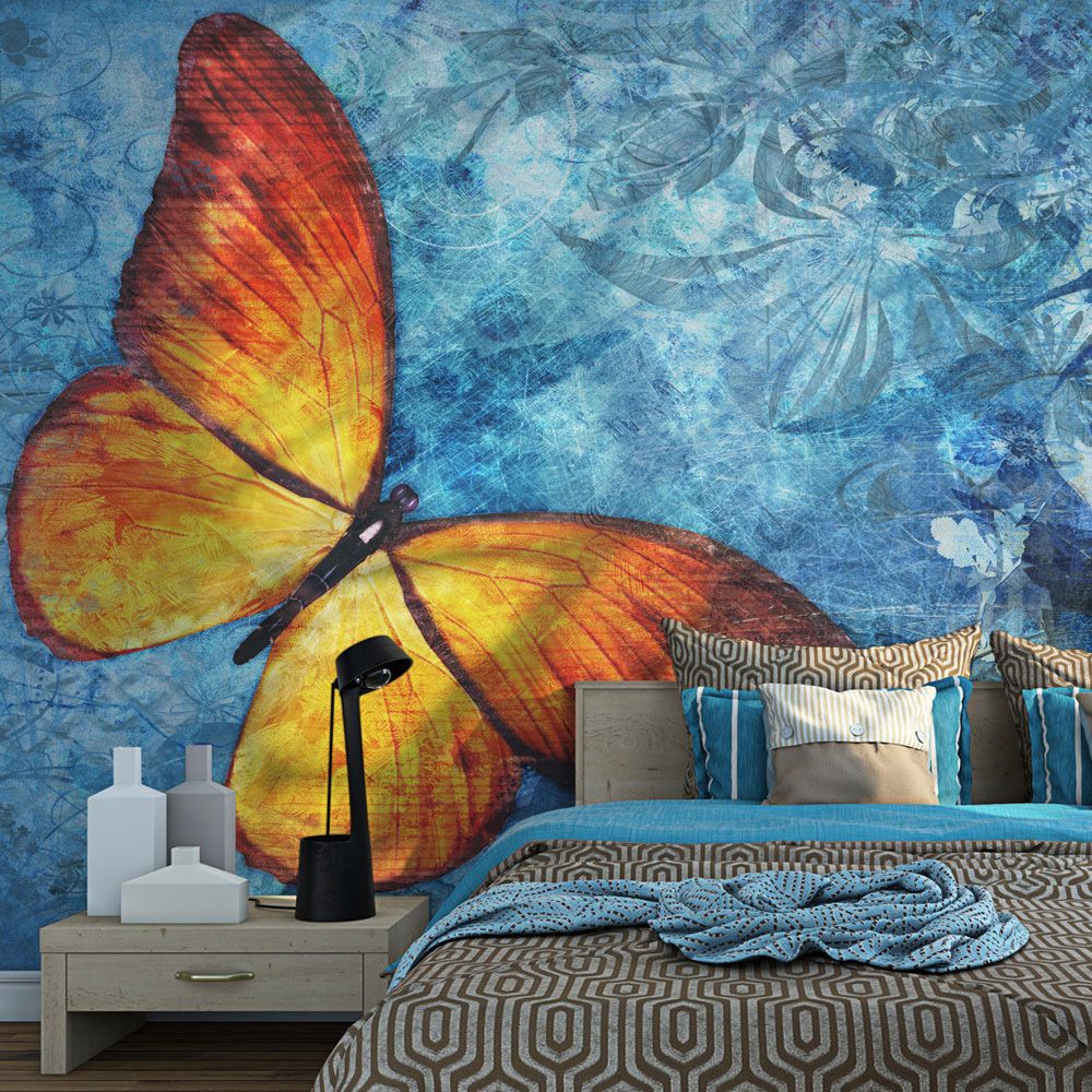 Bimago - Papier peint - Fiery butterfly - Décoration, image, art | Animaux | - Papier peint
