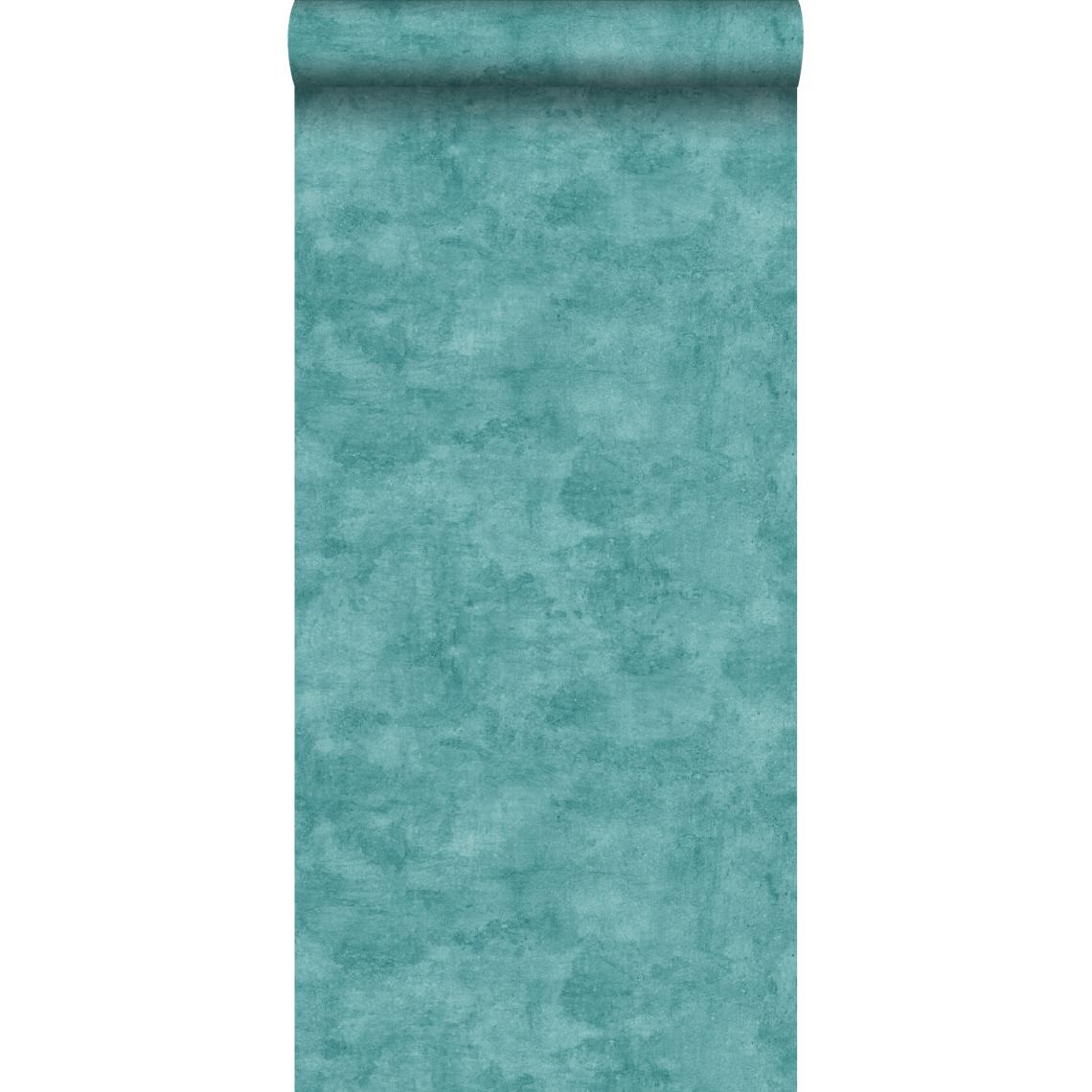 ESTAhome - ESTAhome papier peint effet béton turquoise - 138908 - 53 cm x 10,05 m - Papier peint