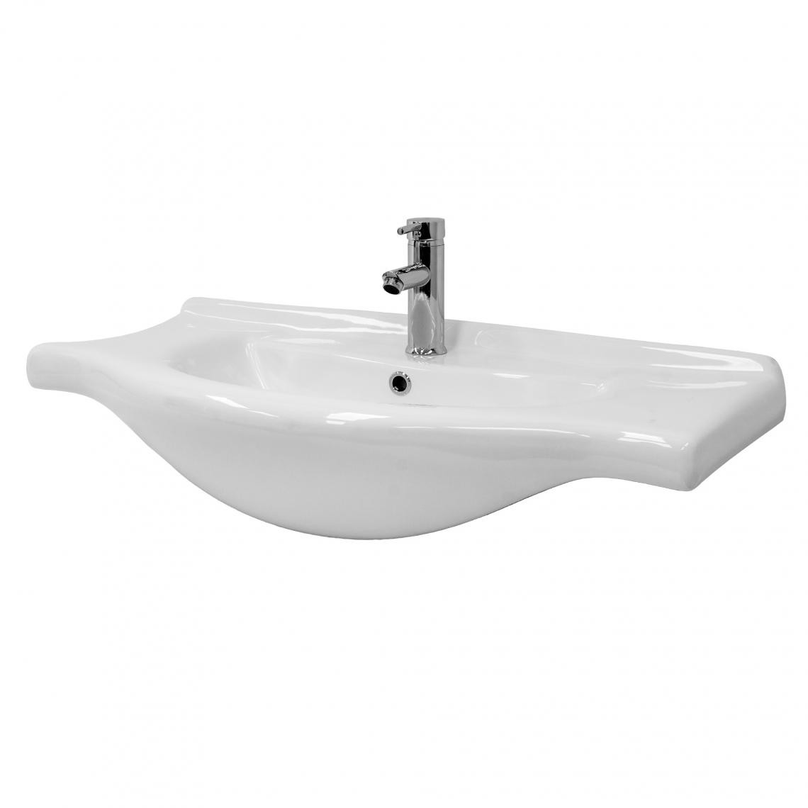ML design modern living - céramique lavabo blanc, brillant lavabo à poser 675x215x515mm - Lavabo