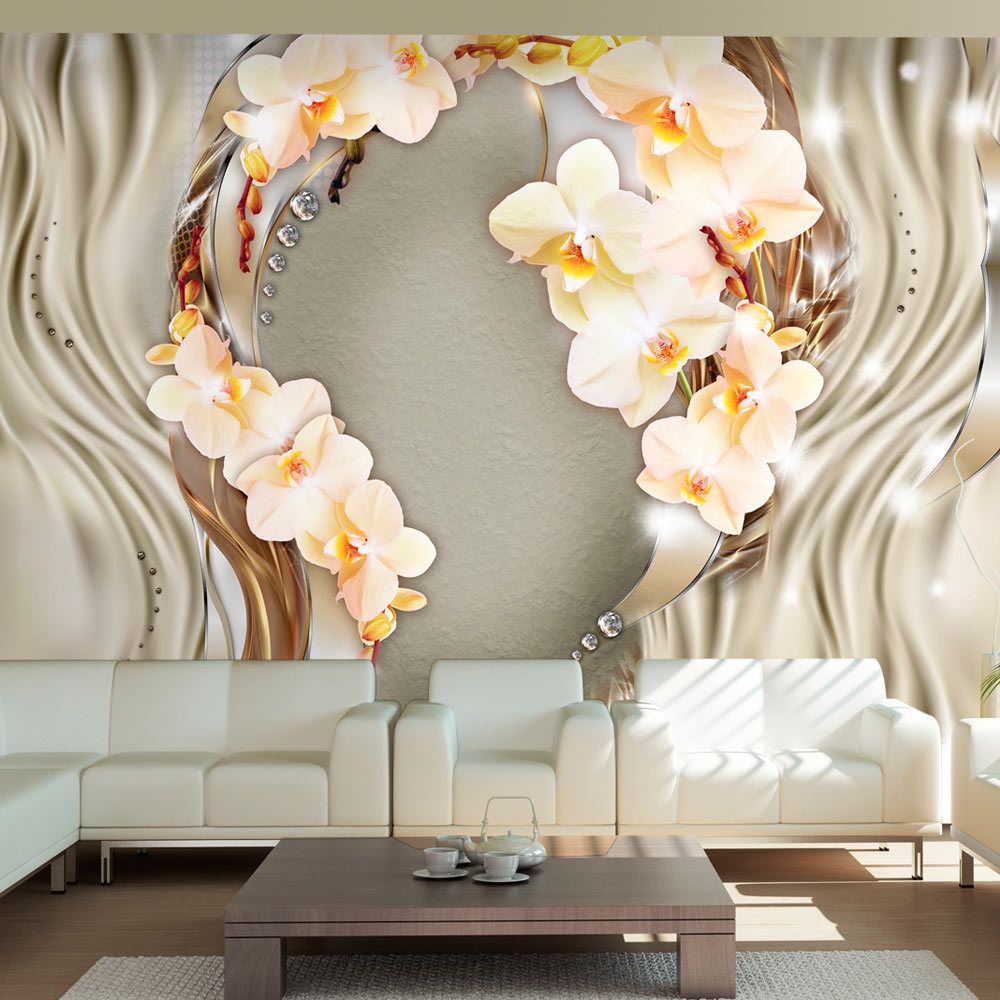 Bimago - Papier peint - Wreath of orchids - Décoration, image, art | Fleurs | - Papier peint