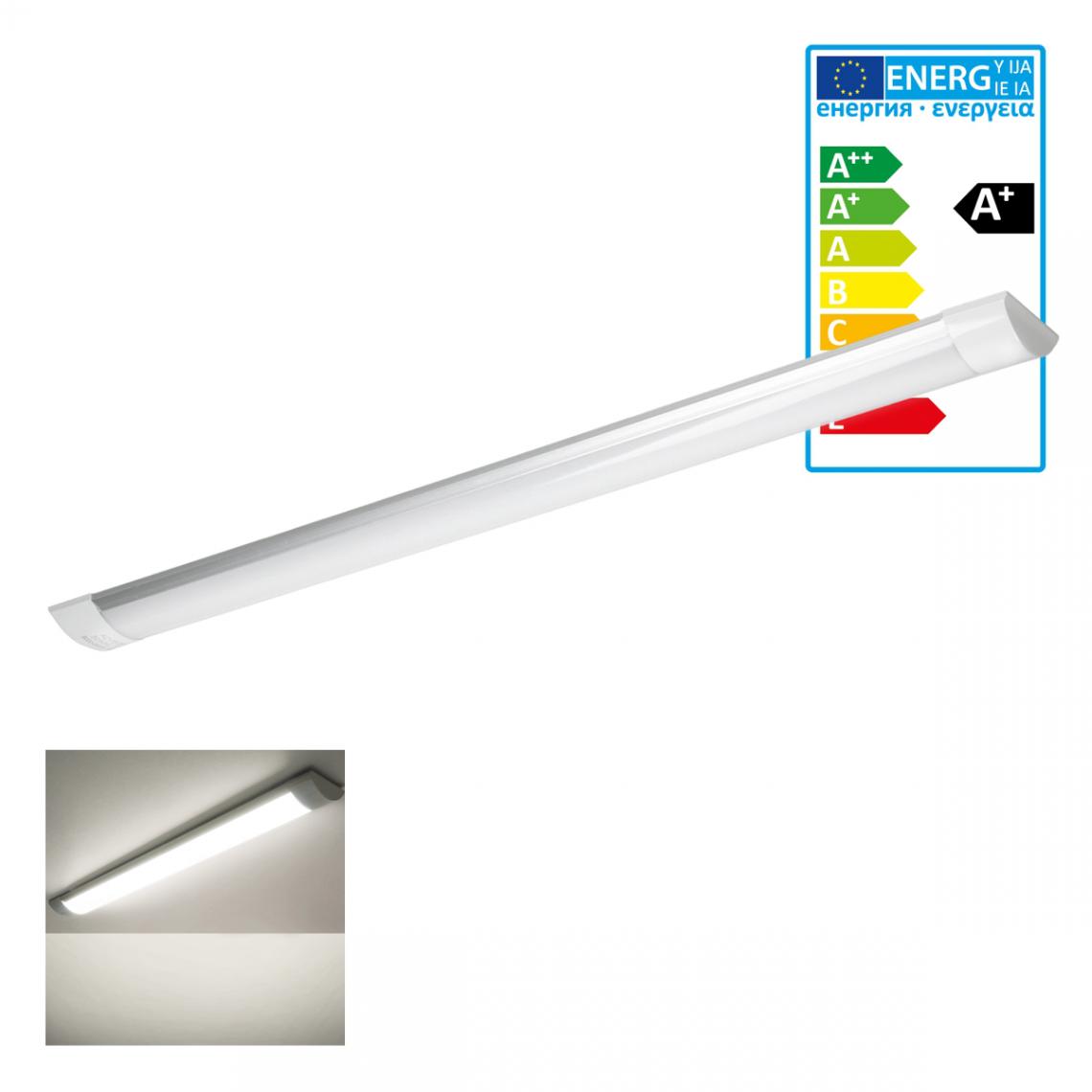 Ecd Germany - Set 4x LED batten tube 28W 90cm blanc chaud surface luminaire slim barre plafond - Tubes et néons
