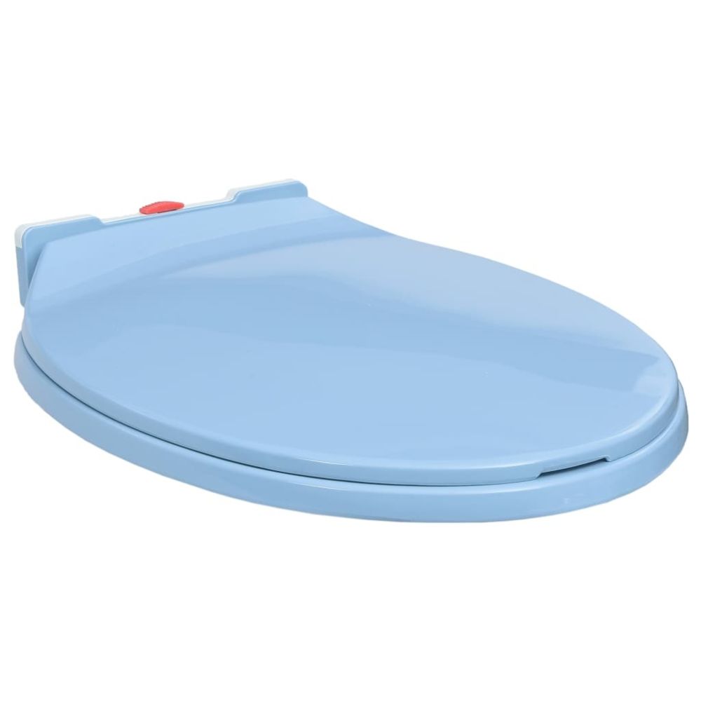 Vidaxl - vidaXL Siège de toilette à fermeture en douceur Bleu Ovale - Abattant WC