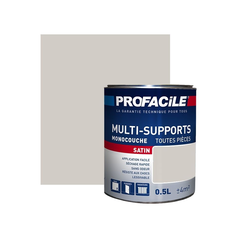Profacile - Peinture intérieure multi-supports, PROFACILE-0.5 litre-Toile de Lin - Peinture & enduit rénovation