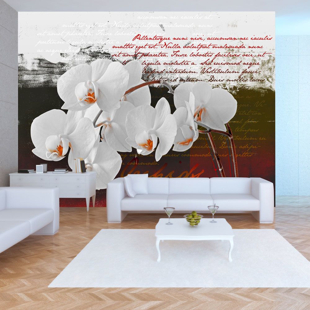 Artgeist - Papier peint - Diary and orchid 100x70 - Papier peint
