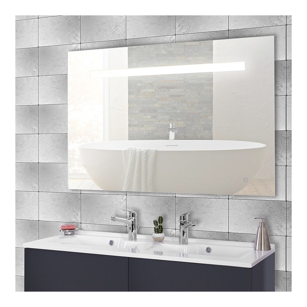 Creazur - Miroir LED rétro éclairé ELEGANCE - 120x80 cm - avec interrupteur sensitif - Miroir de salle de bain