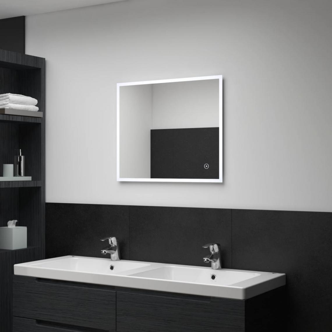 Chunhelife - Miroir mural à LED de salle de bain et capteur tactile 60x50 cm - Miroir de salle de bain