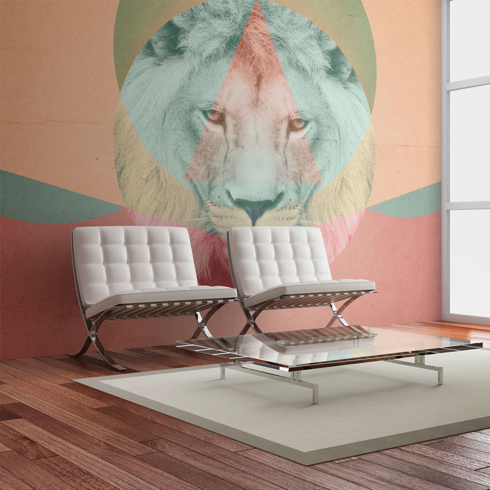 Bimago - Papier peint | lion (motif graphique) | 250x193 | | - Papier peint