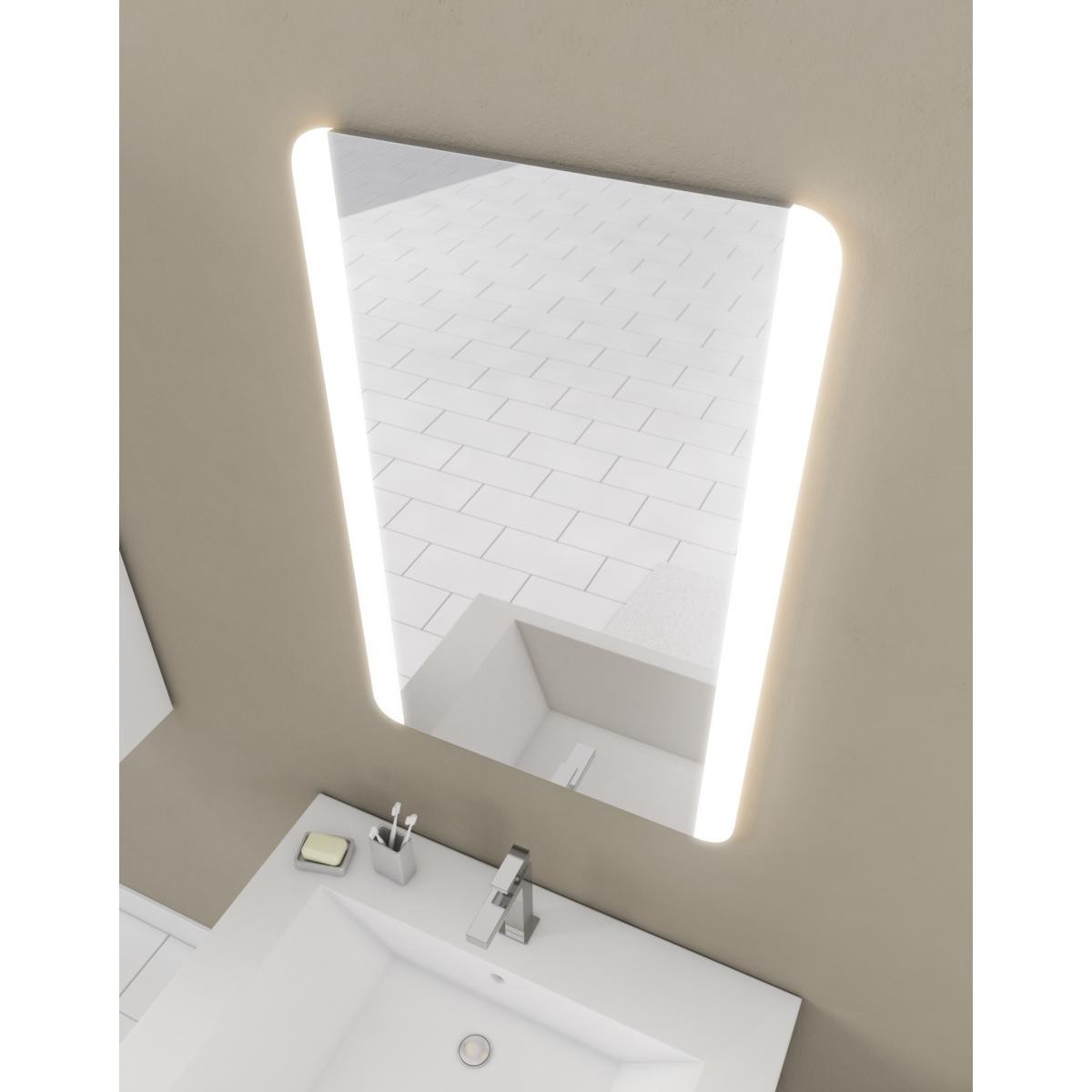 Aurlane - Miroir salle de bain LED auto-éclairant BORDER LINES 70x45 - Miroir de salle de bain