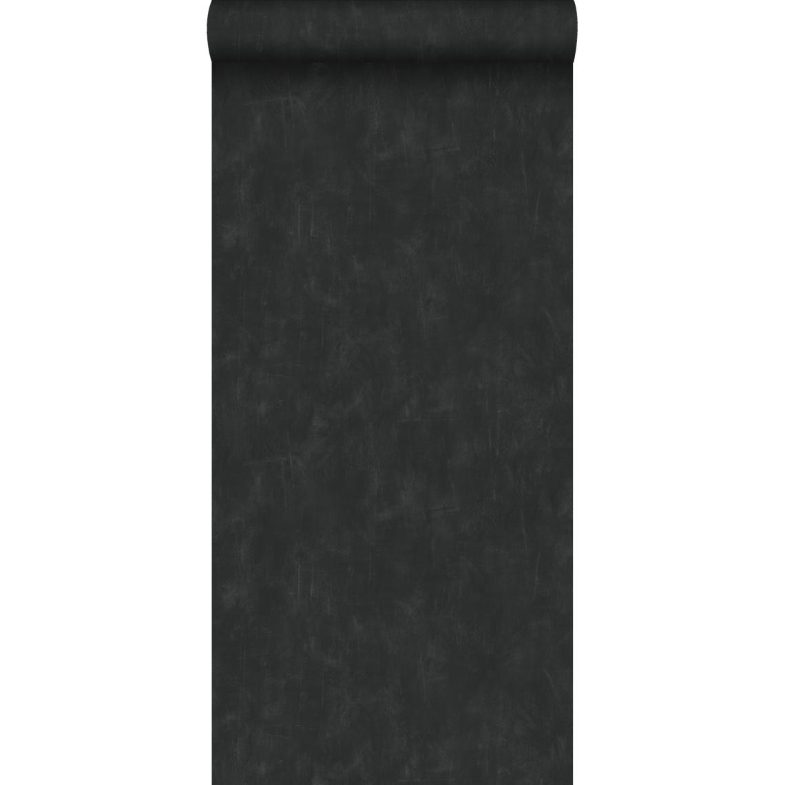 ESTAhome - ESTAhome papier peint uni à effet pictural noir - 136408 - 53 cm x 10,05 m - Papier peint