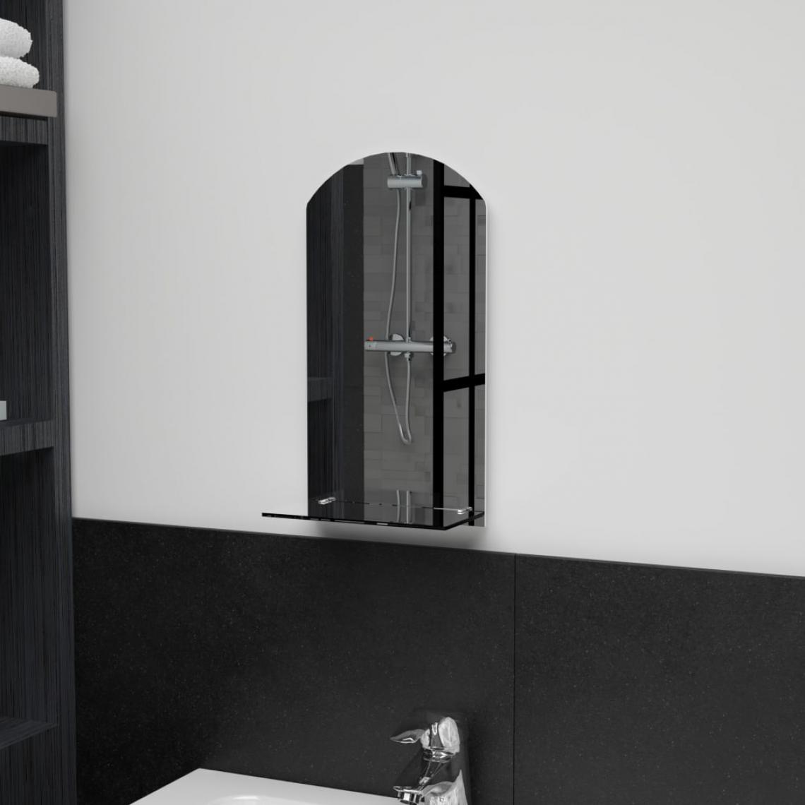 Chunhelife - Miroir mural avec étagère 20x40 cm Verre trempé - Miroir de salle de bain