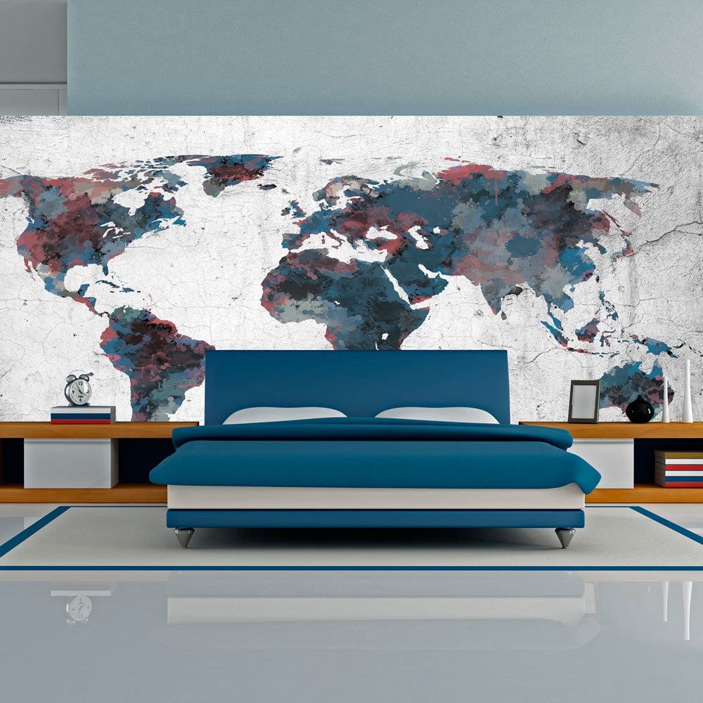 Bimago - Papier peint XXL - World map on the wall - Décoration, image, art | Carte du monde | 550x270 cm | XXl - Grand Format | - Papier peint