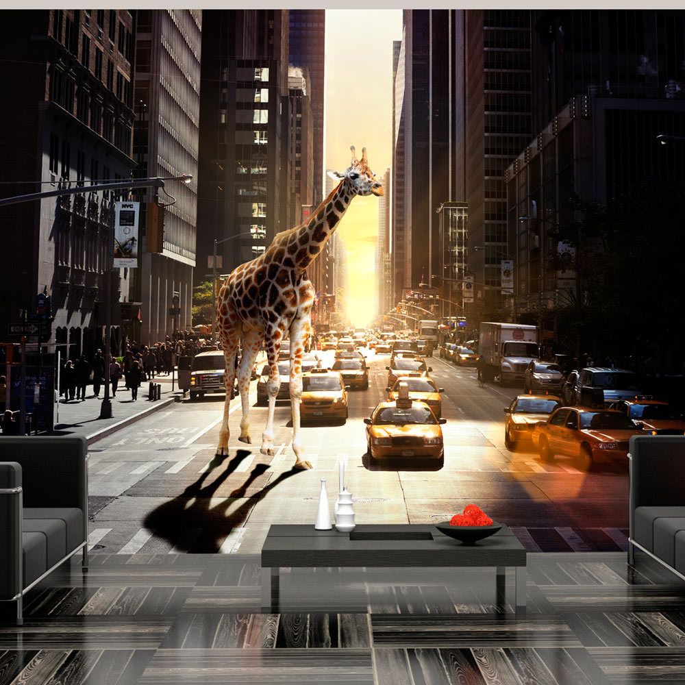 Bimago - Papier peint - Girafe à New York - Décoration, image, art | Ville et Architecture | New York | - Papier peint