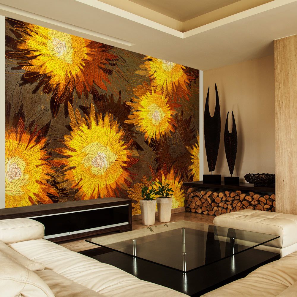 Bimago - Papier peint - Sunflower dance - Décoration, image, art | Fleurs | Tournesols | - Papier peint