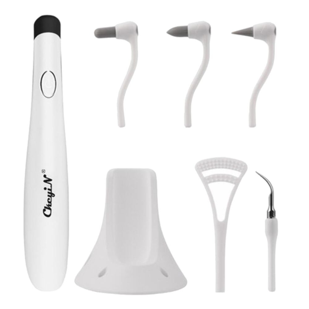 marque generique - Sonic LED Oral Irrigator Beauty Cleaner Tool Noir (Dent Transparente + Cinq Têtes) - Kitchenette