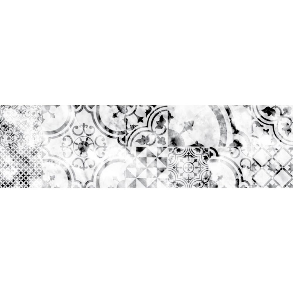 Cpm - Crédence adhésive en alu imitation Marbre - L. 20 x l. 90 cm - Blanc - Fond de hotte