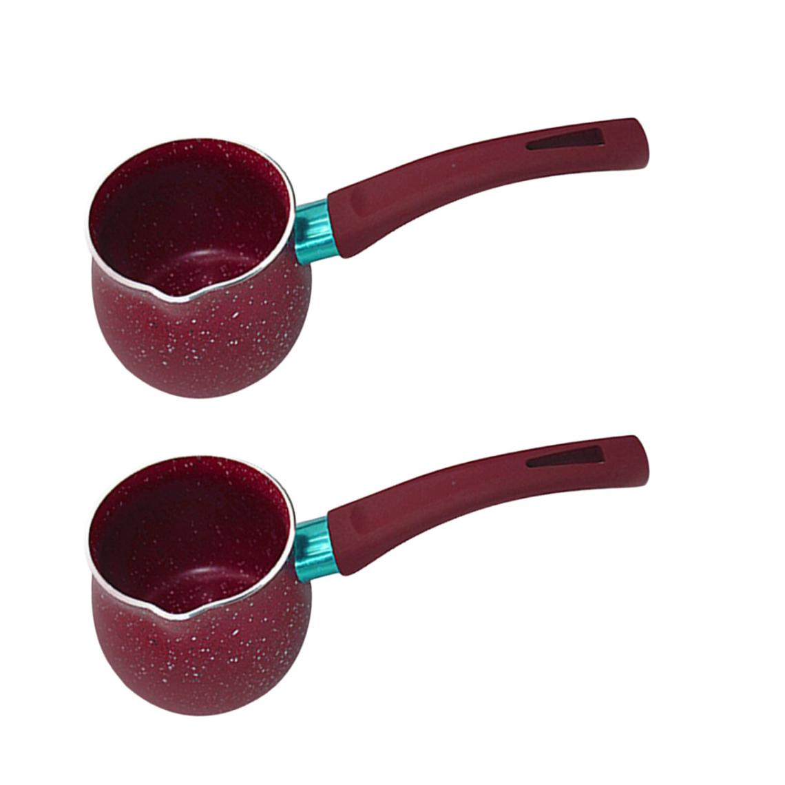 marque generique - 3x Mini Pot à Soupe Aliuminum Pot à Lait Sans Couvercle Café Beurre Réchauffeur Pan Rouge 10cm - Kitchenette