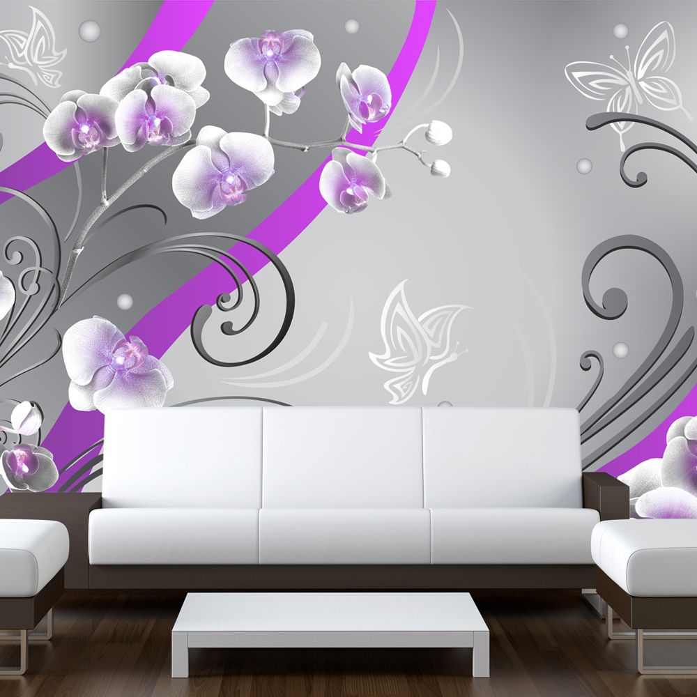 marque generique - 250x175 Papier peint Motifs floraux Fonds et Dessins sublime Purple orchids - Papier peint