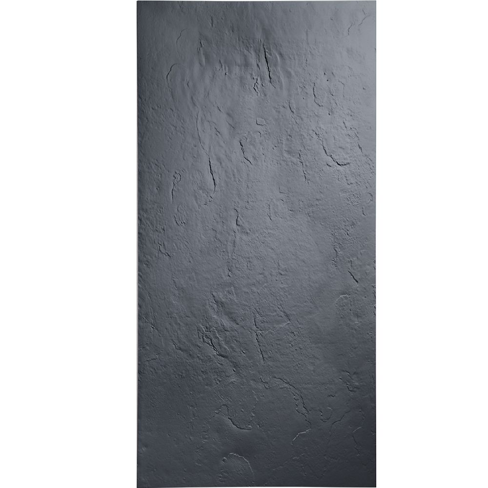 U-Tile - Panneau d'habillage mural en résine gris ardoise imitation pierre - 250 x 100 cm - Receveur de douche
