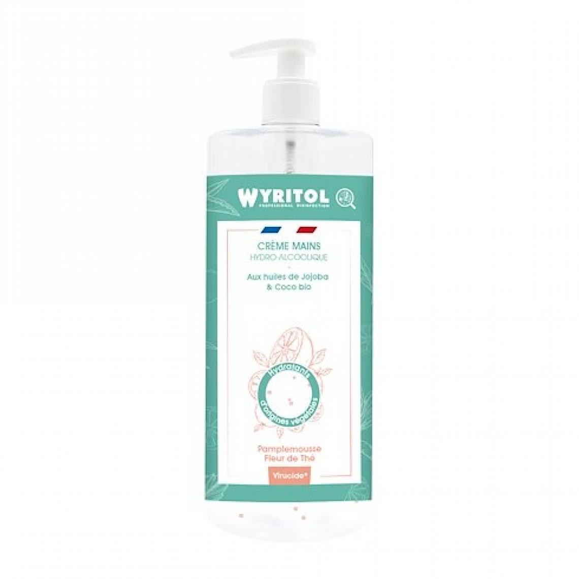 Wyritol - Crème hydroalcoolique soin désinfectant Wyritol Pamplemousse Fleur de Thé - 500 ml - Lave main pour toilettes