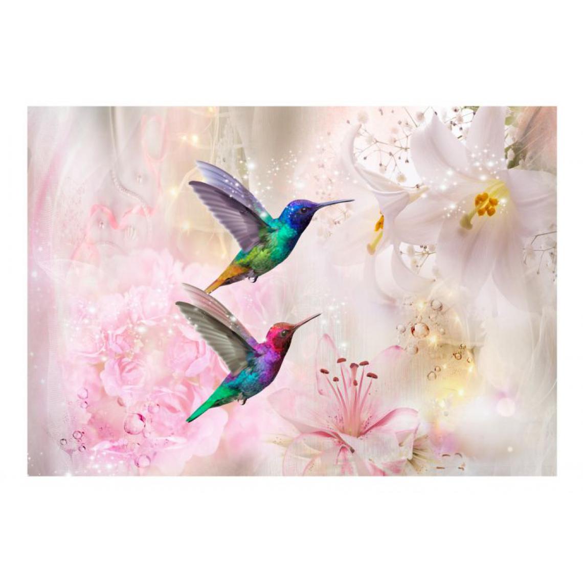 Artgeist - Papier peint - Colourful Hummingbirds (Pink) .Taille : 100x70 - Papier peint