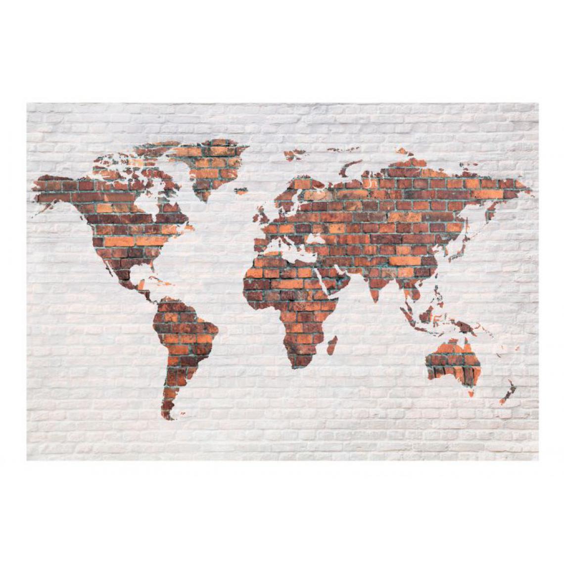 Artgeist - Papier peint - World Map: Brick Wall .Taille : 300x210 - Papier peint