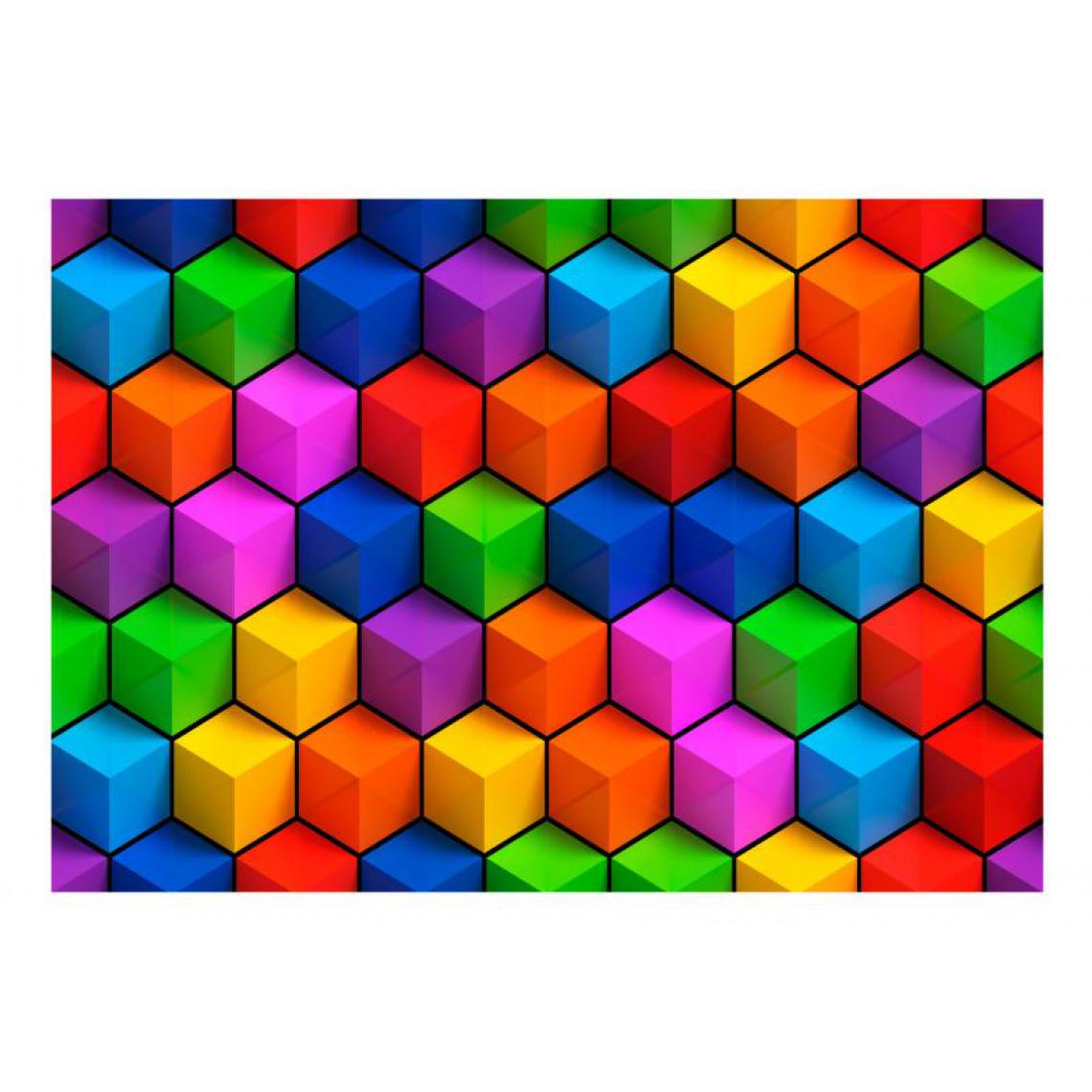 Artgeist - Papier peint - Colorful Geometric Boxes .Taille : 150x105 - Papier peint