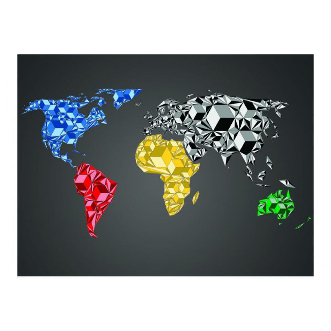 Artgeist - Papier peint - Map of the World - colorful solids .Taille : 200x154 - Papier peint
