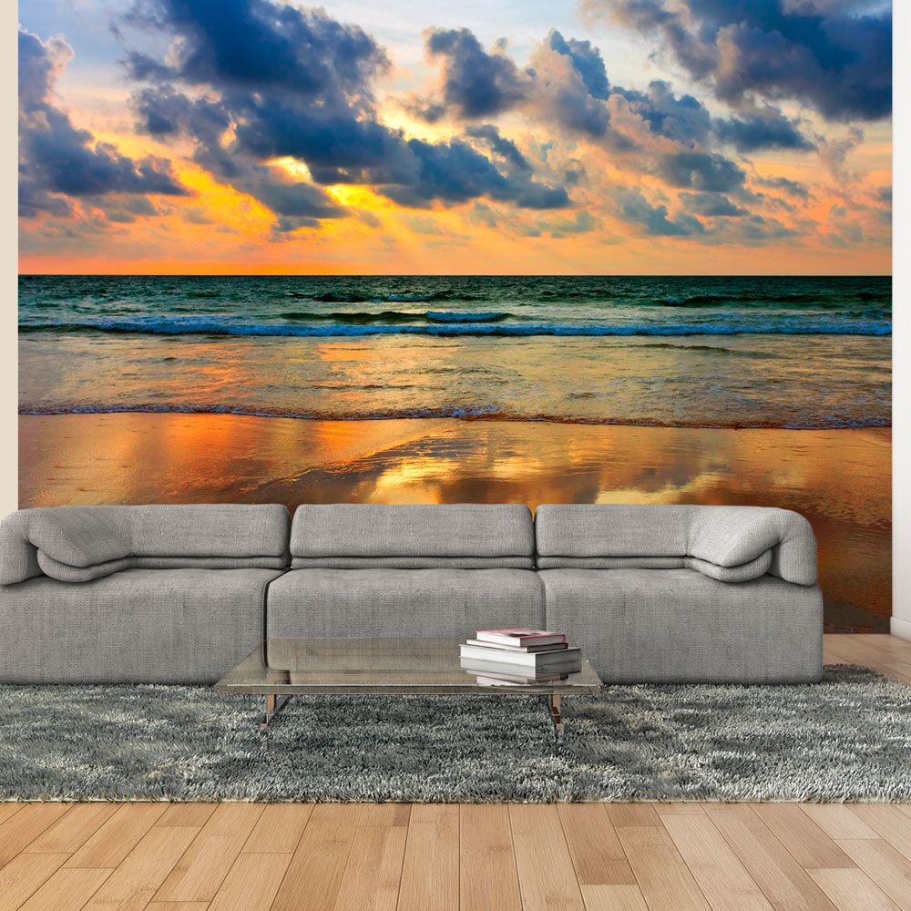 marque generique - 350x270 Papier peint Levers et couchers de soleil Paysages Splendide Coucher de soleil coloré sur la mer - Papier peint