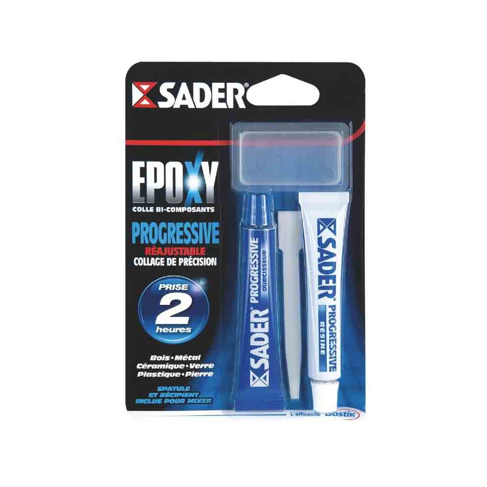 Sader - SADER - Colle époxy progressive 2 tubes 15 ml - Mastic, silicone, joint