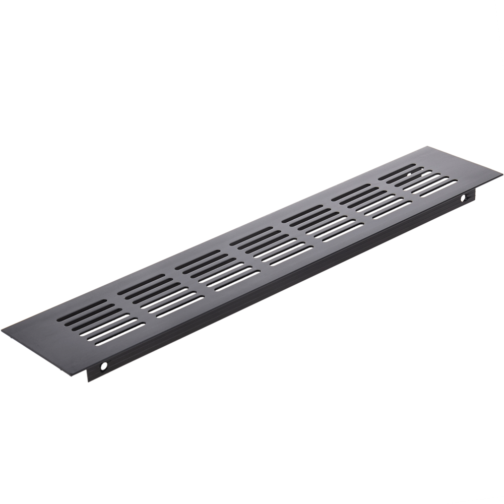 Primematik - Grille de ventilation pour plinthes base en aluminium 300x60mm de couleur noire - Grille d'aération