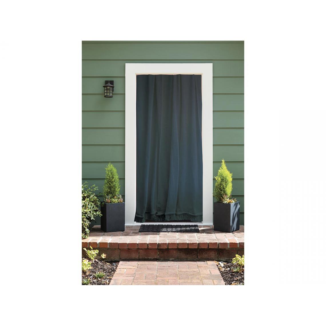 Jardideco - Rideau de porte moustiquaireen toile gris ardoise 140 x 225 cm - Moustiquaire Fenêtre