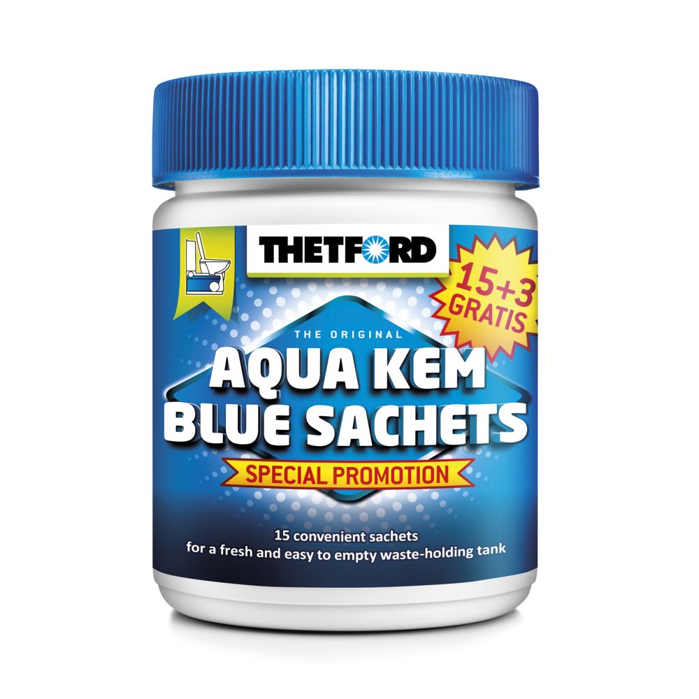 Thetford - Aqua-Kem bleu sachets Boîte rigide x 18 (15 + 3) - WC chimiques