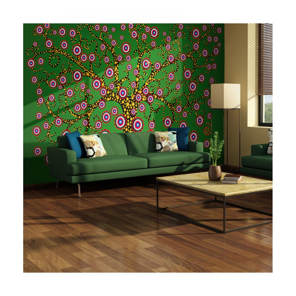 Artgeist - Papier peint - abstraction: arbre (vert) 300x231 - Papier peint