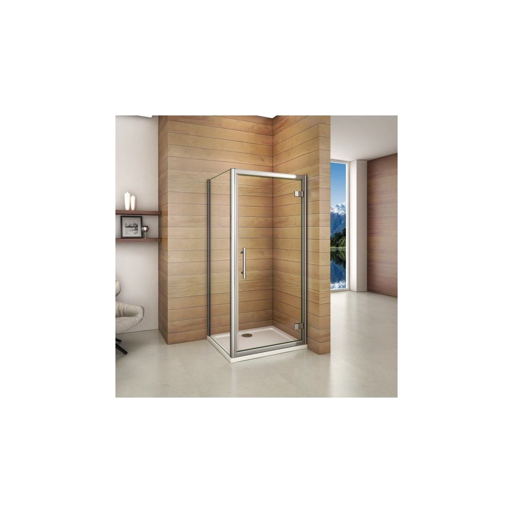 marque generique - Cabine de douche 80x70x185cm porte de douche pivotante en verre securitavec une paroi de douche de 70cm - Cabine de douche