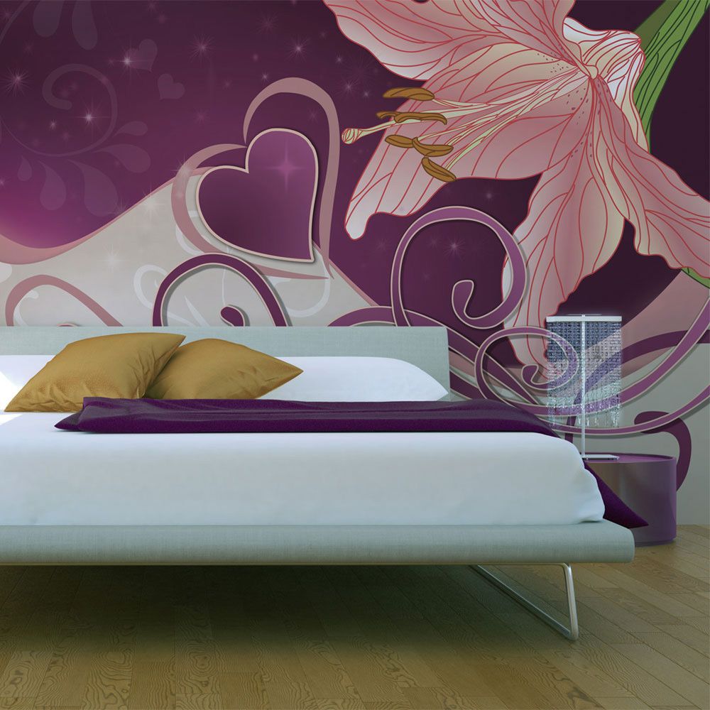 Bimago - Papier peint | Lily in violets | 400x270 | Abstractions | Amour | - Papier peint