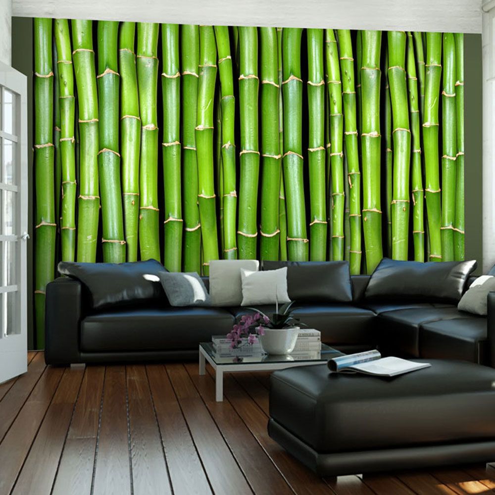 Bimago - Papier peint - Mur vert bambou - Décoration, image, art | Orient | - Papier peint