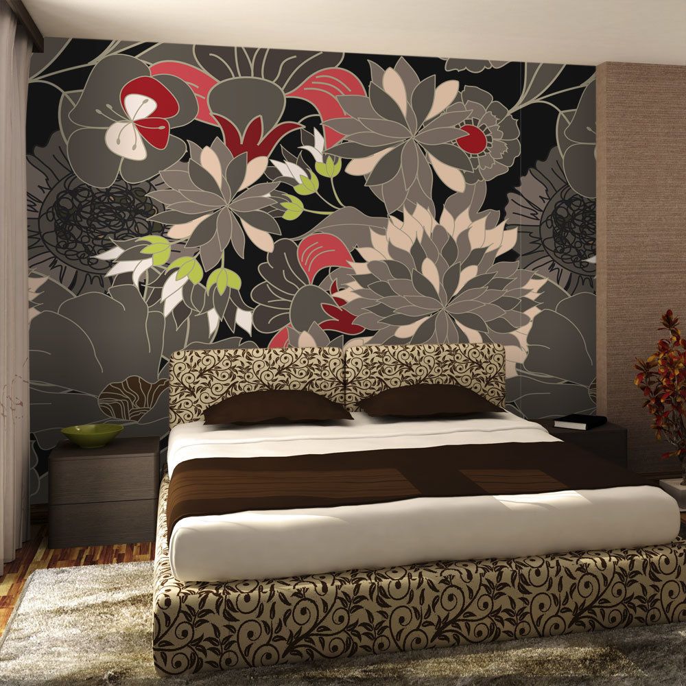 Artgeist - Papier peint - motif floral - gris 250x193 - Papier peint