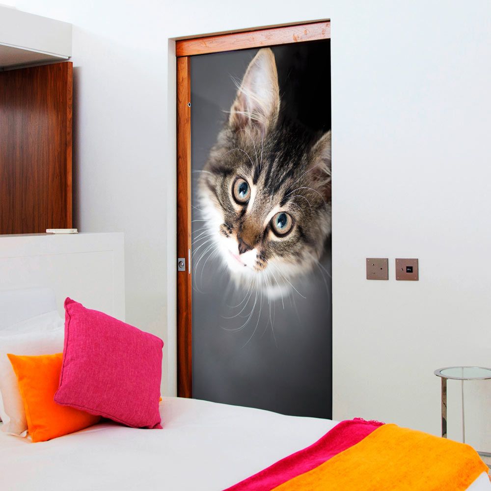 Bimago - Papier-peints pour porte | Charming Kitten | 100x210 | | - Papier peint