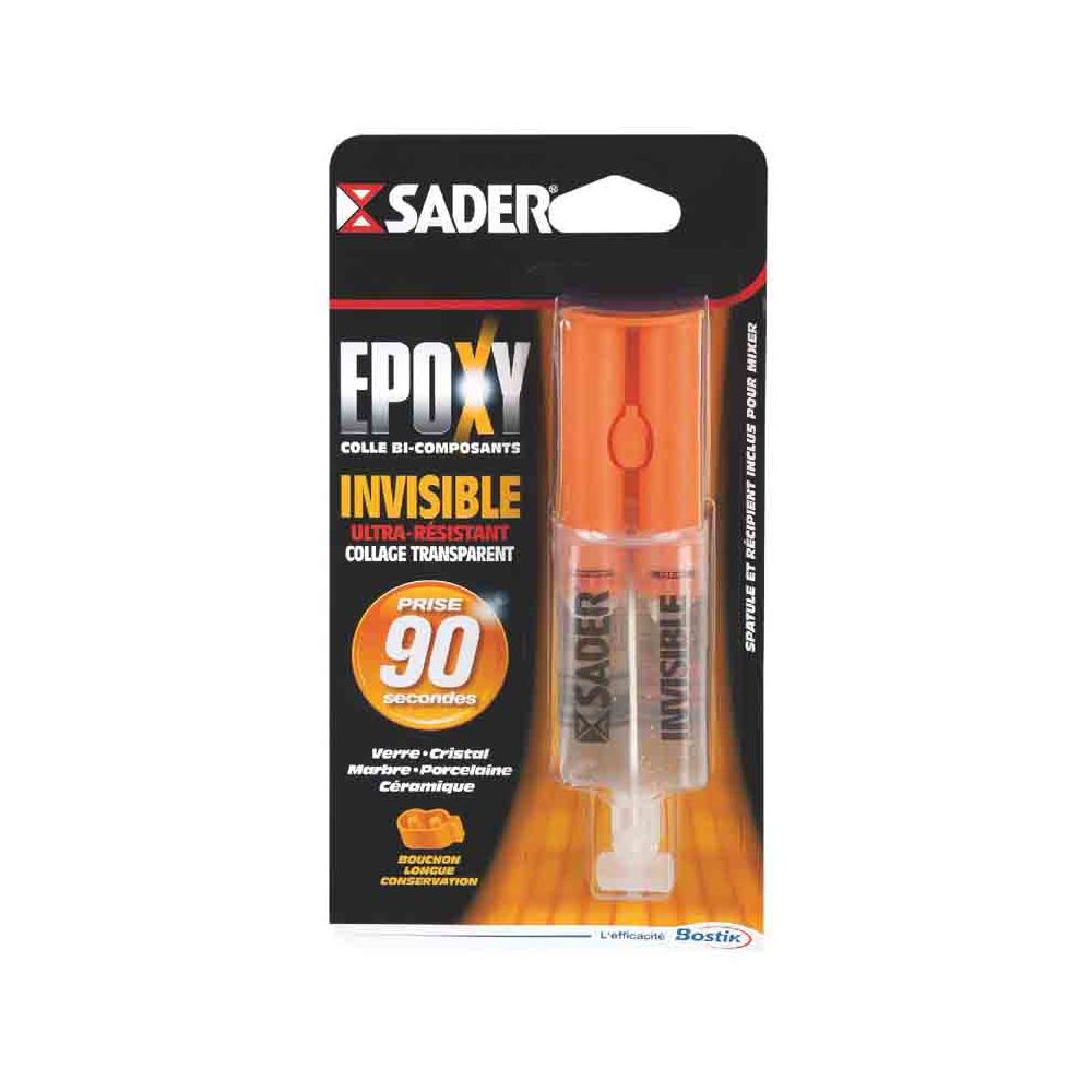 Sader - SADER - Colle époxy invisible 25 ml - Mastic, silicone, joint