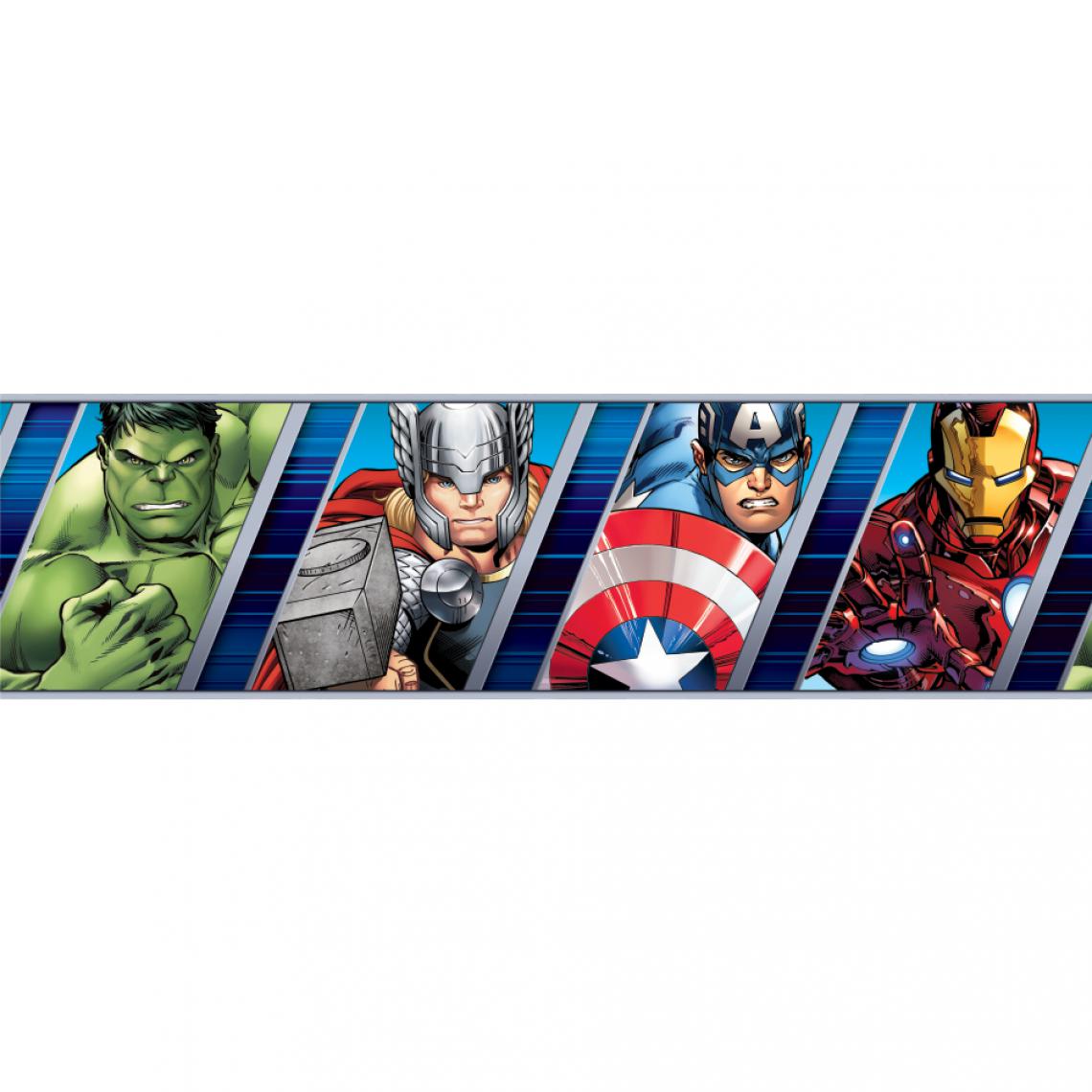 Ag Art - Frise auto-adhésive Avengers portrait en dessin Marvel 14CM X 5M - Frise murale