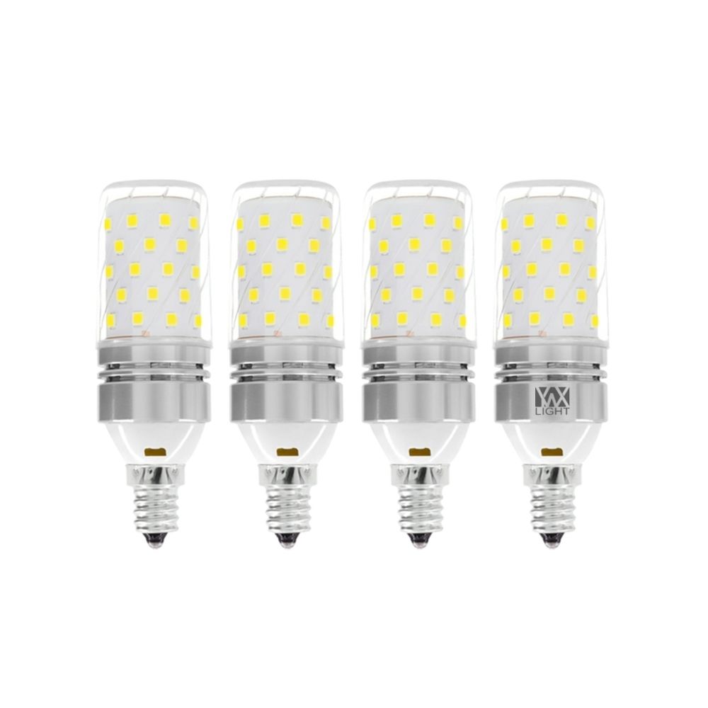 Wewoo - Ampoule LED E12 Ampoules, 8W Candélabre Équivalent de 70 Watt, 700lm, Base bougie décorative E27 Maïs Ampoules lustre non dimmable Lampe 4PCS (Blanc froid) - Ampoules LED