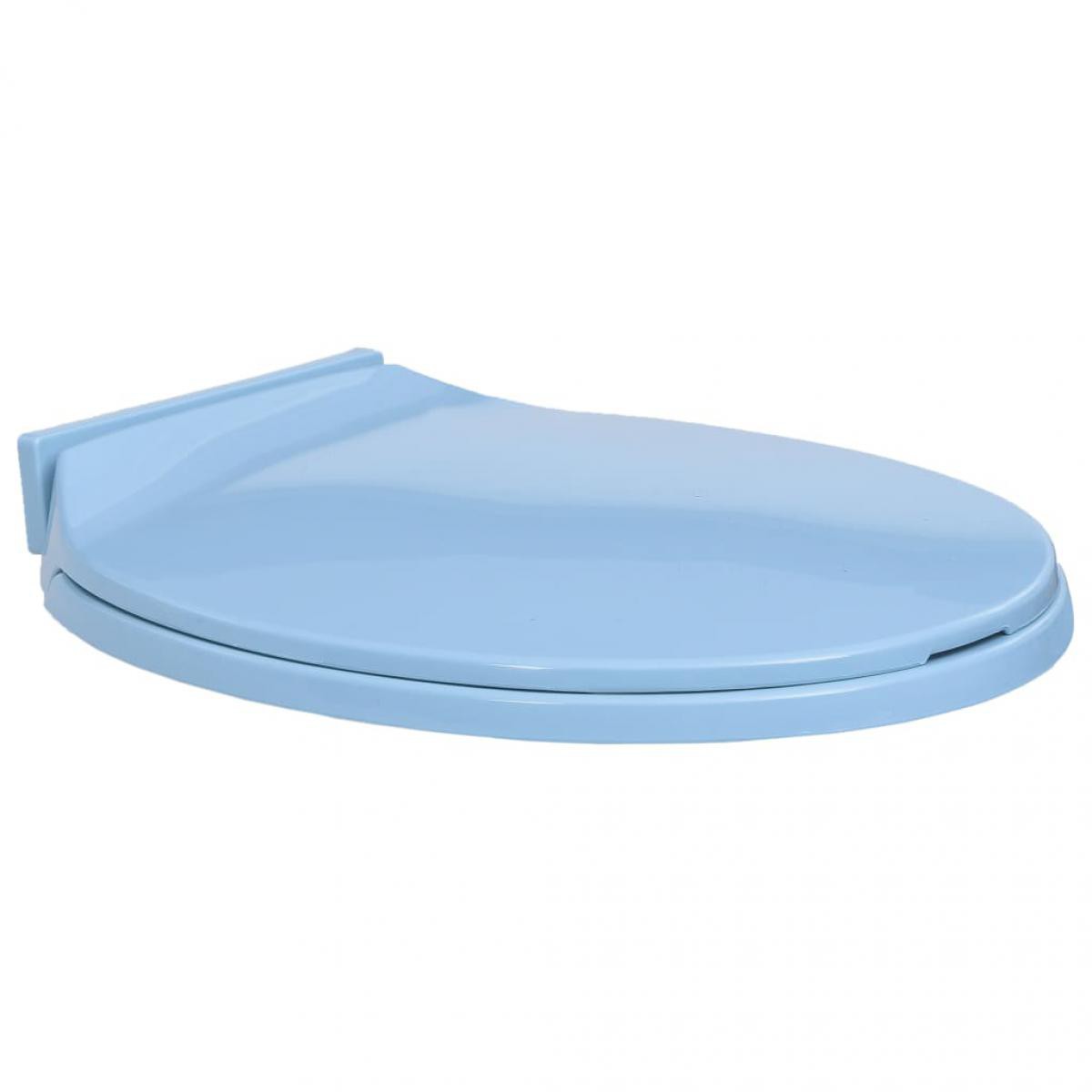 Vidaxl - vidaXL Siège de toilette à fermeture en douceur Bleu Ovale - Abattant WC