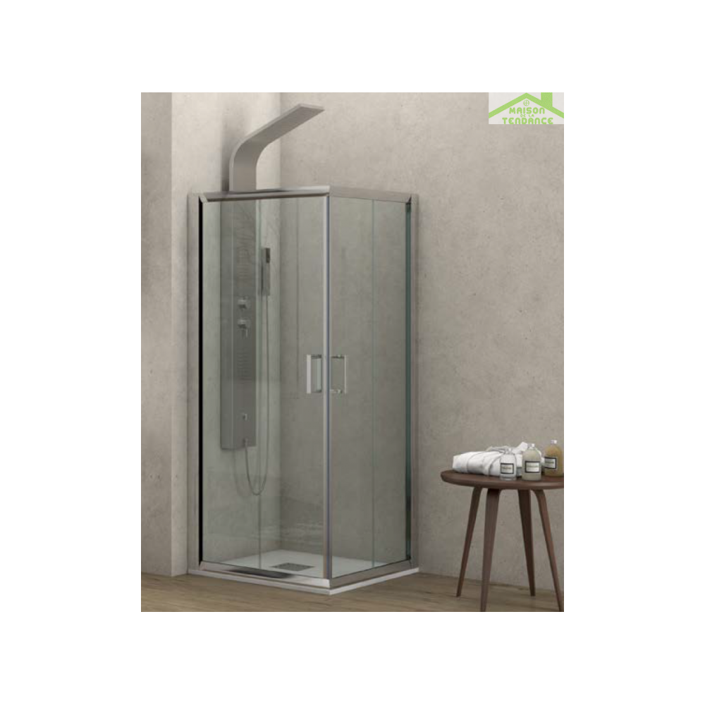 Karag - Parois de douche carrées universelles FLORA 100 H 190 cm - Sans le profilé d'extension - Cabine de douche