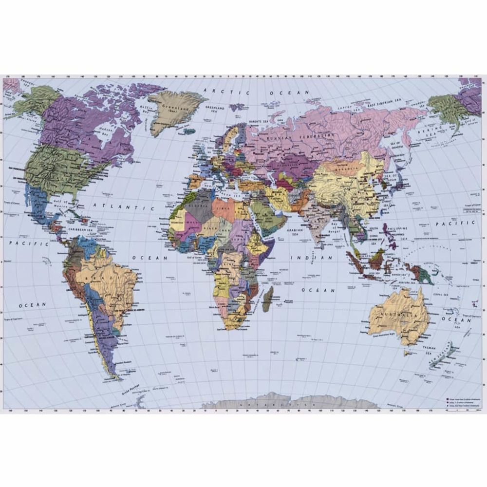Komar - Komar Papier peint photo World Map 254x184 cm 4-050 - Papier peint
