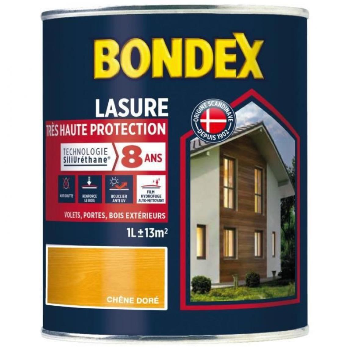 Bondex - BONDEX Lasure Haute protection 8 ans - Chene Dore Satin, 1L - Peinture & enduit rénovation