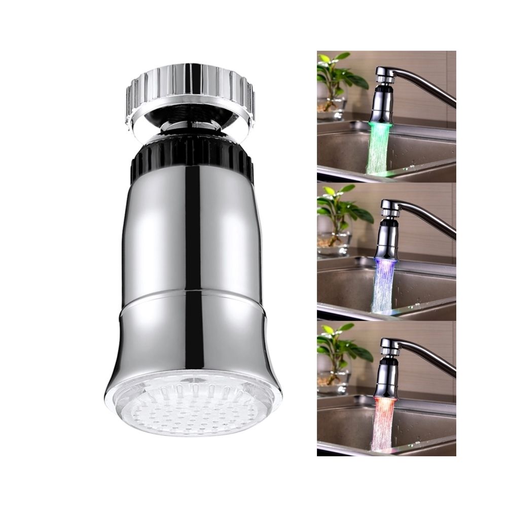 Wewoo - Pommeau de douche argent LED Capteur de température RVB Robinet Lumière Glow Eau Douche, Taille: 78 x 30mm, Interface: 22mm ACH-546536 - Pommeau de douche