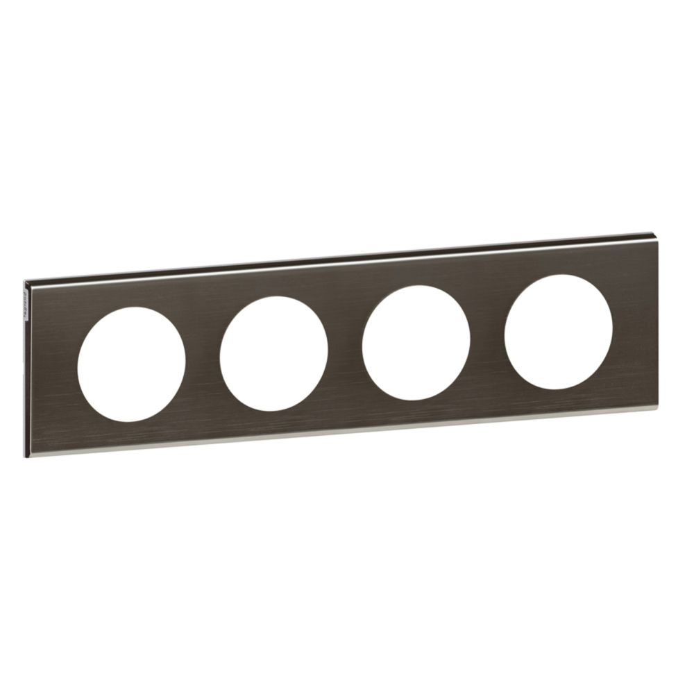 Legrand - plaque céliane 4 postes inox black nickel - Interrupteurs et prises en saillie