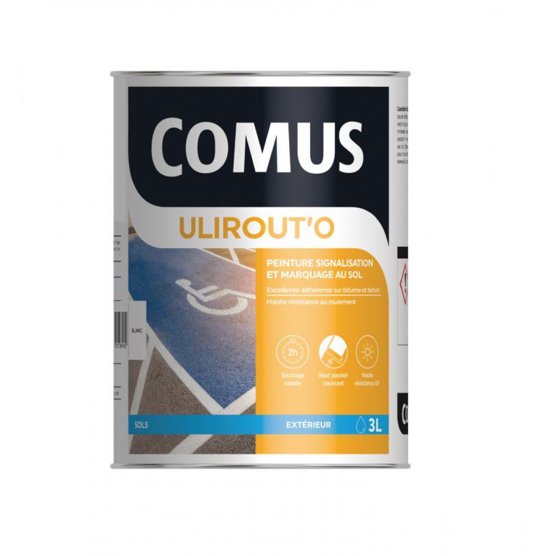 Comus - ULIROUT'O VERT 3L - Peinture pour signalisation et marquage routier en phase aqueuse - COMUS - Peinture extérieure